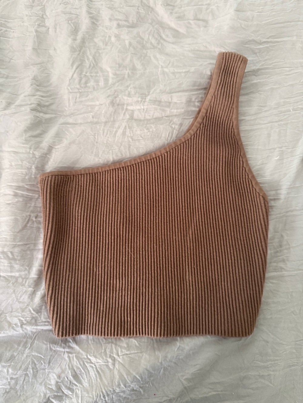 Babaton One-Shoulder Ribbed Crop Top
